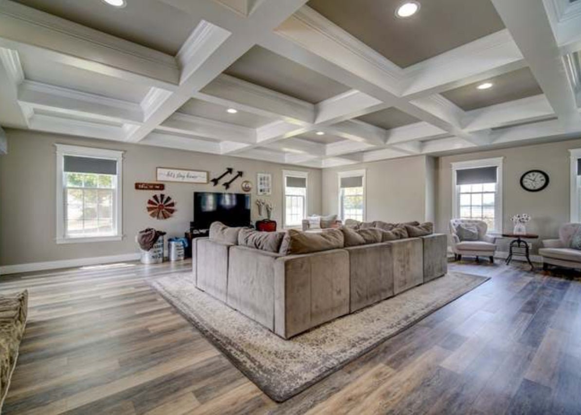 a living room with new flooring