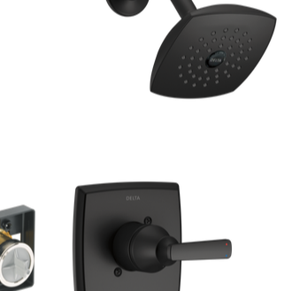a picture of a tub and shower head fixture combo from Delta