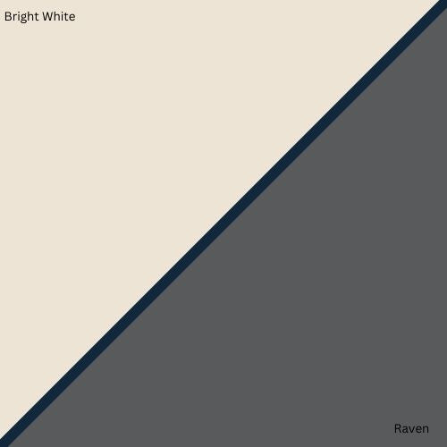 bright white and raven color samples of grout