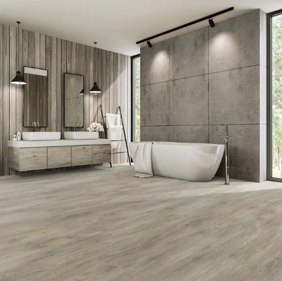 colossal in a bathroom setting  with a stand alone tub