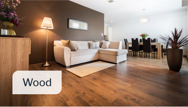 this is an image of a hardwood floor in a living room with a white couch